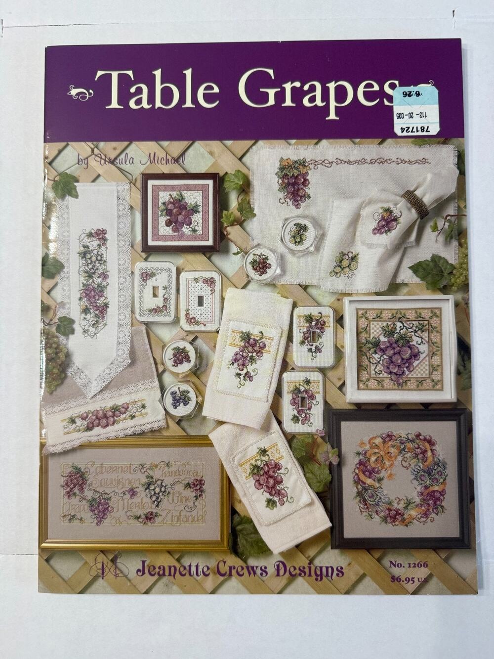 Vintage Table Grapes Cross Stitch Pattern Book Jeanette Crews Designs 1266